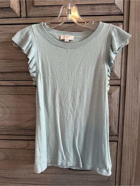 LOFT Light Aqua Knit Crewneck Top